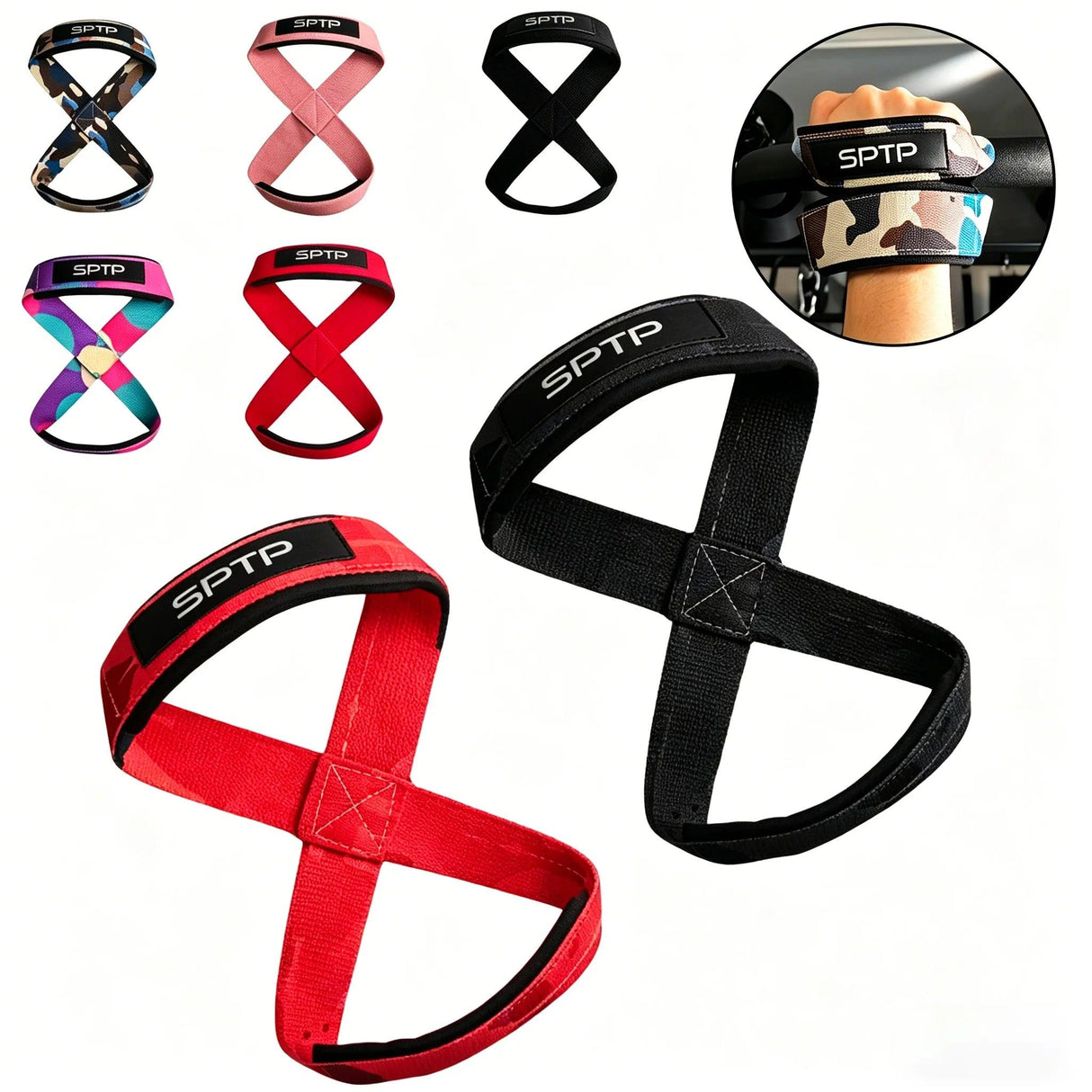 Straps Gym Figuur 8 — Polsbanden Grip Gewichtheffen en Crossfit