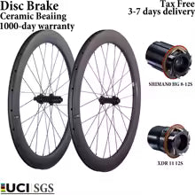 CSC 700C carbon wielen set – keramische schijfrem, tubeless clincher, 25mm